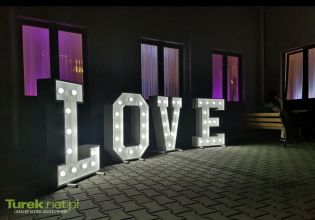 Napis LOVE , Led WYNAJEM, sesja fotograf dj love wesele 18