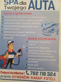 Pranie aut, dywanów, kanap, krzeseł