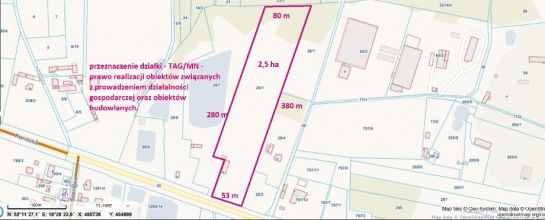 Działka przemysłowa przy drodze 92 gm Krzymów