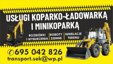 Uslugi koparko-ładowarką oraz mini koparką