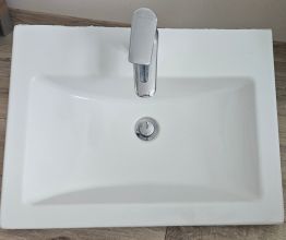 Umywalka naszafkowa Cersanit 60x45 cm + bateria chrom