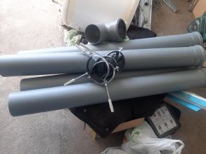 Rury fi 110, uchwyty, kolano 90st