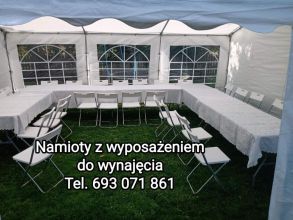 Namioty imprezowe wraz z wyposażeniem do wynajęcia