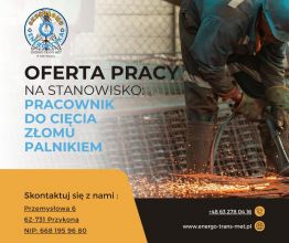 PRACA: Pracownik do cięcia złomu palnikiem