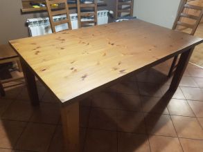 Stół z 8 krzesłami IKEA. Z litego drewna