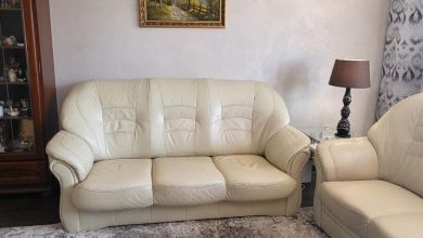 Piękny komplet wypoczynkowy ze skóry