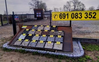 Kamienie ozdobne, kora sosnowa, kostka granitowa,...
