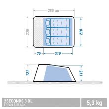 Namiot quechua 2 seconds xl fresh&black 3-osobowy
