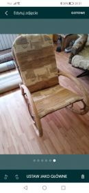 Fotel bambusowy bujany