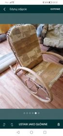 Fotel bambusowy bujany