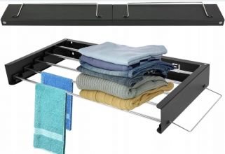 Suszarka ścienna składana na pranie czarna