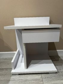 Łóżko sypialniane z materacem oraz szafka nocna 2 szt