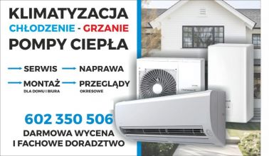 Klimatyzacje, pompy ciepła montaż - sprzedaż