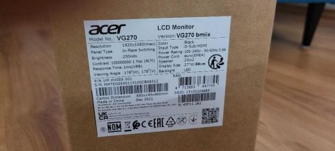 Acer Nitro VG270BMIIX czarny