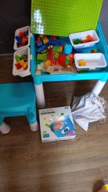 Stolik BURGKIDZ+ klocki sorter box z pojemnikiem