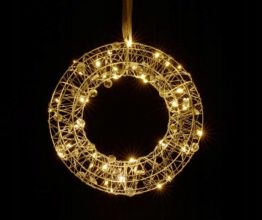 Wieniec dekoracyjny LED świąteczny wianek