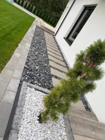 Kamienie ozdobne, kostka brukowa, ziemia ogrodowa