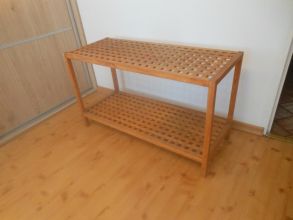 Półka regał na buty drewno kratka