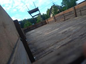 Przyczepa do balotów, skrzynipalet.