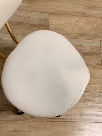 Fotel kosmetyczny / taboret z oparciem – biały ze...