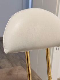 Fotel kosmetyczny / taboret z oparciem – biały ze...