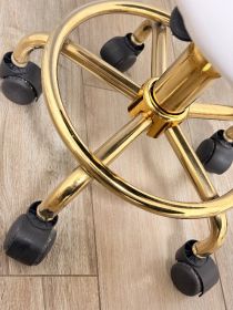 Fotel kosmetyczny / taboret z oparciem – biały ze...