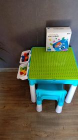 Stolik BURGKIDZ+ klocki +sorter box z pojemnikiem