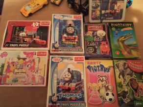 Piłkarzyki, puzzle, żołnierzyki, karty Piotrusia