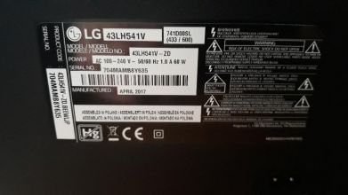 LG 43LH541V, 43 cale + uchwyt ścienny hama