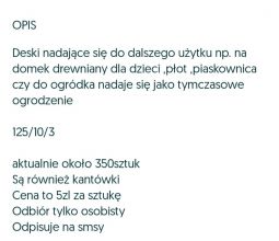 Sprzedam deski ,kantówki.