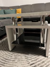 Sprzedam stolik kawowy biały z czarna szyba