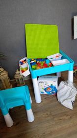 Stolik BURGKIDZ+ klocki +sorter box z pojemnikiem
