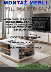 Składanie mebli / Skręcanie mebli / Montaż Mebli