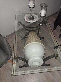 Ława Szklana Stelaż metalowy Stół