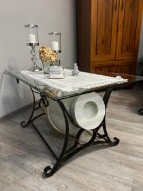 Ława Szklana Stelaż metalowy Stół