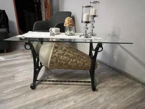 Ława Szklana Stelaż metalowy Stół