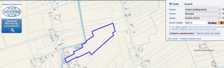 8 ha na sprzedaż KOŹMIN gm. Brudzew