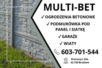 Ogrodzenia betonowe, płoty, wiaty, garaże