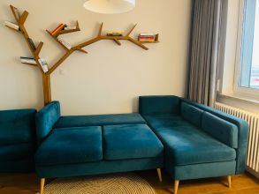 Narożnik z funkcją spania Cornet II Lux Black Red White