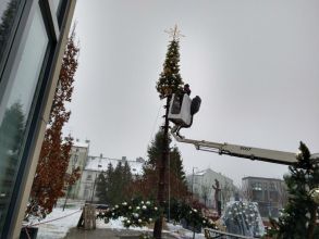 Wycinka drzew , redukcja koron z podnośnika