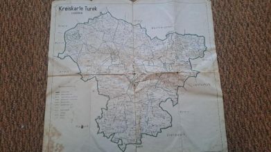 Niemiecka mapa powiatu tureckiego z czasów 2 wojny...