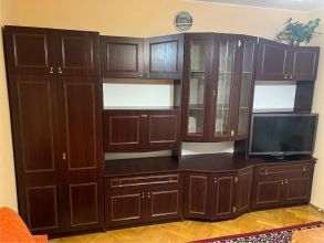 Meblościanka meble do salonu ciemny brąz mahoń