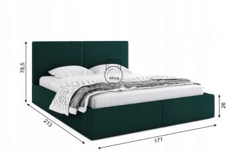 Łóżko 160x200 Tapicerowane Hilton stelaż podnoszony