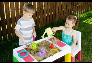 ZESTAW Szary Stolik + Krzesełko TEGA Multi Fun blat LEGO