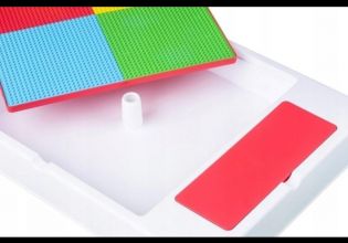 ZESTAW Szary Stolik + Krzesełko TEGA Multi Fun blat LEGO