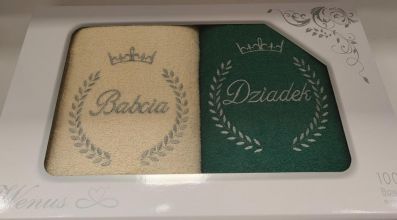 Komplet ręczników 70x140 Babcia & Dziadek