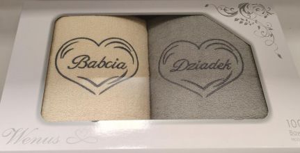 Komplet ręczników 70x140 Babcia & Dziadek