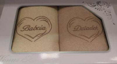 Komplet ręczników 70x140 Babcia & Dziadek