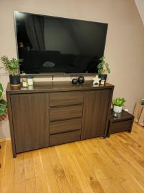 Zestaw mebli BRW Kaspian komoda biblioteczka i szafka nocna