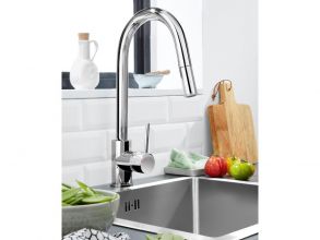 Kran kuchenny z wyciąganą wylewką. Nowy